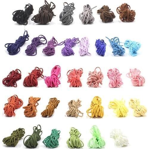 5 Meters/lot 3x1.5mm Faux Leather Cords Multicolor Flat Korean Velvet Suede Ropes Fit DIY Handmade Bracelet Jewelry Making Craft