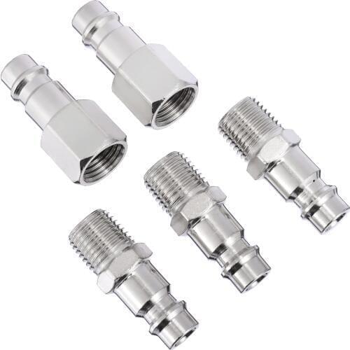 5pcs 1/4" BSP Thread Pneumatic Parts Air Compressor Hose Quick Coupler Plug Socket Connector