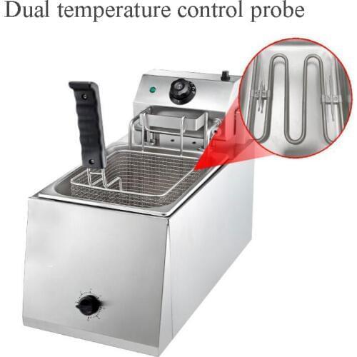 8L Auto Lift-up Electric fryer Commercial Deep Fryer for Potato Chips Chicken fried Oil fryer with 1 tank Stainless Steel fryer