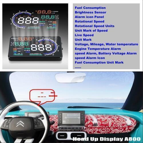 Car HUD Safe Drive Display For Citroen C3 Picasso C4 - Refkecting Windshield Head Up Display Screen Projector
