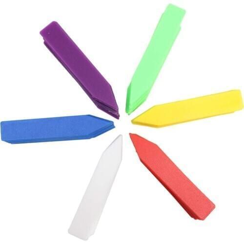Free shipping Random Color Plastic Plant Seed Labels Pot Marker Nursery Garden Stake Tags Cute Garden Labels 50 Pcs 4"