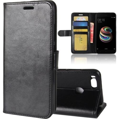 A1 Case for Xiaomi A1 Cases Wallet Card Stent Book Style Flip Leather Covers Protect Cover black for Xiao Mi A1