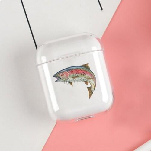Fishing angler fish pike perch carp Cases For Apple AirPods 1 2 Case Clear Wireless Bluetooth Earphone Case Protective Shell