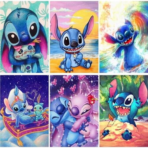 Disney Diamond Painting Cross Stitch Cartoon Lilo & Stitch 5D Diamond Embroidery Mosaic Home Decor DIY Art Kit Gift