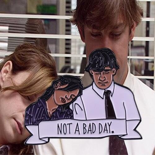 The Office Sweet Jim and Pam Enamel Pin ''Not A Bad Day'' Thats the beginning of their romance