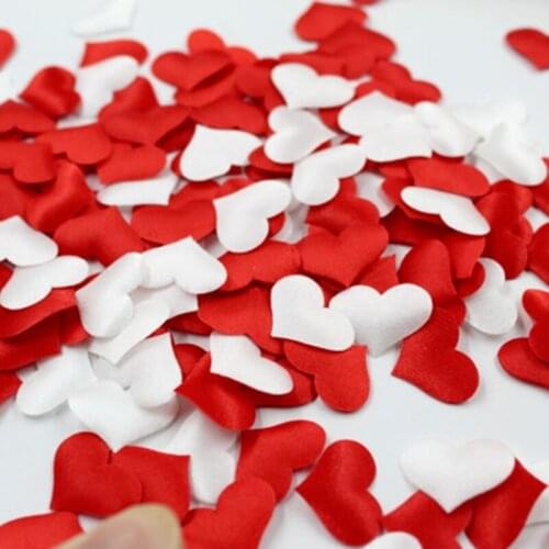 Sponge Satin Fabric Heart-shaped Petal Wedding Decoration DIY Romantic Love Valentines Day Festival Decoration Party Decoration