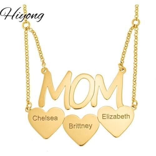 Hiyong Custom Necklace Letter Pendant Necklace Heart Pendant Choker Name Pendant Necklaces Fashion Nameplate Letter Custom Gifts