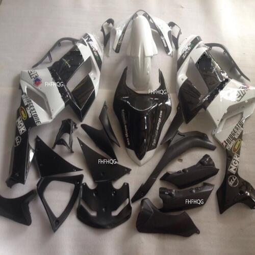 Full fairing kit for Kawasaki ZX6R 2007 2008 motorcycle fairings ZX-6R 07 08 Ninja 636 black White bodywork
