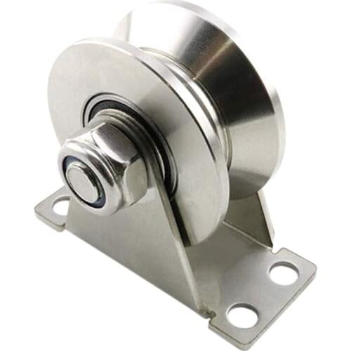 JFBL Hot 1-Pack V-Type Stainless Steel Pulley Block Mute Bearings Groove Sliding Roller Track Wheel