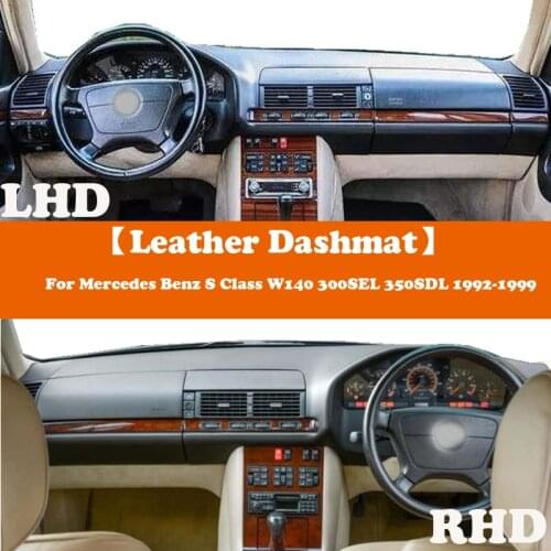 Leather Dashmat Accessories Car-Styling Dashboard Covers Pad Sunshade For Mercedes Benz S Class 300se S320L W140 S320 R129 Suede