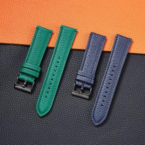 Lychee Pattern Leather Watchband Strap For POLAR VANTAGE M2 M / Polar Ignite 2 / UNITE / GRIT X Wristband Watch Band Bracelet