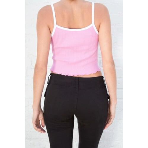 Sweet Women Soft Cotton O Neck Sling 2021 Summer Fashion Ladies High Street Casual Vest Female Printed Slim Shirt Sling Top