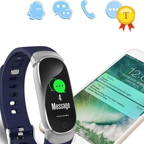 Fashion IP67 Waterproof Push notification Smart Bracelet Color Screen Fitness Tracker Smartband for Android IOS PK mi band 2 3
