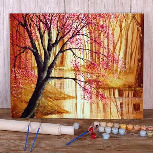 Natural Scenery Entrancement DIY Paint By Numbers Package Oil Paints 50*70 Canvas Pictures Home Decor Crafts For Wholesale