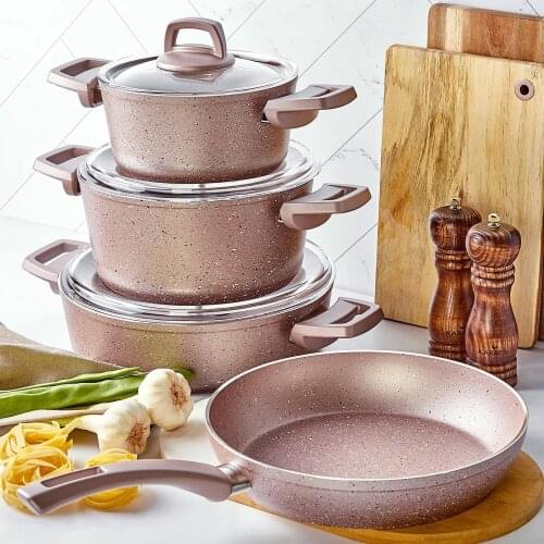 Karaca Biogranit Rose 7 Piece Cookware Set