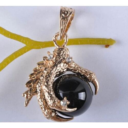 Natural Black Carnelian Bead Dragons Talons GEM Pendant Jewelry For Gift S913