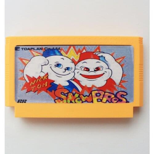 Nick Tom Snow Bros. 60 Pins Game Card For 8 Bit D99 Game Player