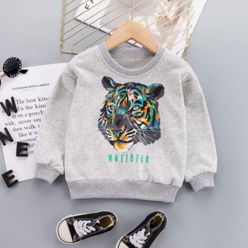 New Arrivel Tiger Baby Girls Cotton Long Sleeve T-shirt Autumn Children Clothing Blouse Boys Long Sleeve Tops tees 0-5 YEARS