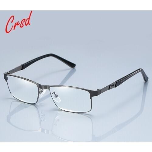 CRSD New Anti-blue Business Glasses Men and Women Reading Glasses Half-frame Stainless Steel Reading Glasses Ladies +1.0 To 4.0