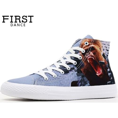 First Dance High Top Shoes Custom 3D Printed Tenis Masculino Adulto Nice Shoes Outdoor Men Canvas Shoes Comfortable Casual Shoes