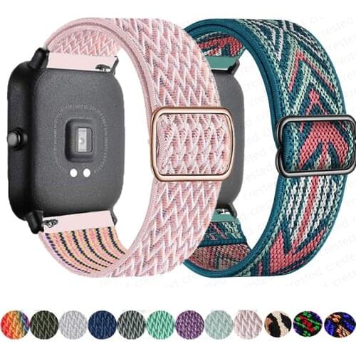 Nylon loop band for Amazfit GTS/2/2e/GTS2 Mini/GTR 42mm/47mm/GTR2/2e bracelet belt adjustable correa amazfit bit strap 20mm 22mm