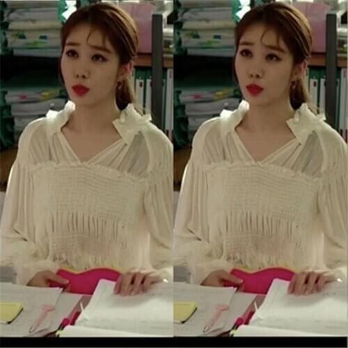1pc shirt Touch Your Heart Yoo In-Na long pagoda sleeves shirts Korean dramas Wu True Sincerely Chiffon