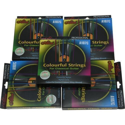5 Sets Alice Colorful Nylon Classical Guitar String Normal Tension Nylon Coated Copper Alloy Wound