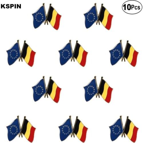 EU & Belgium Lapel Pin Flag badge Brooch Pins Badges 10Pcs a Lot