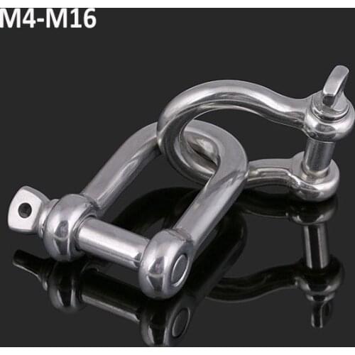 1Pcs 304 Stainless Steel Snap Hook Carabiner Chain Key Buckle Connection Antirust D Shackle DIY Craft