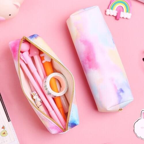 1PC Fashion Cute Colorful Pink Pencil Case Pen Holder Makeup Bag School Office Stationery Supplies Gift
