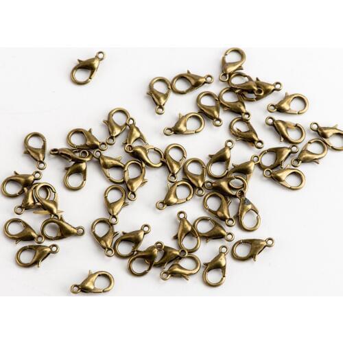 12 mm lobster clasp Jewelry finding & components parts size connection buckle diy accessories Silver bronze #JY109