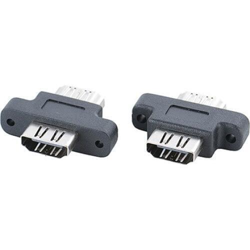 2pcs/lot HDMI Female to Female Port Adapter 1.4V Standard Gold Plated for 1080P HDTV Video
