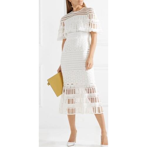 2020 New arrive high quality white/red lace women dress