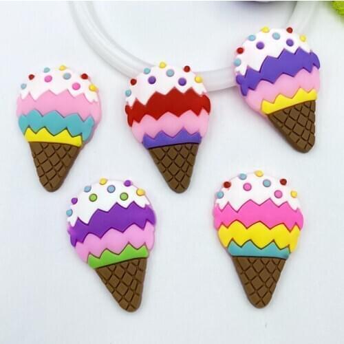 30pcs Lovely PVC ice cream jelly flexible glue Flat back DIY Scrapbook Embellishment Phone Craft Decoration C03
