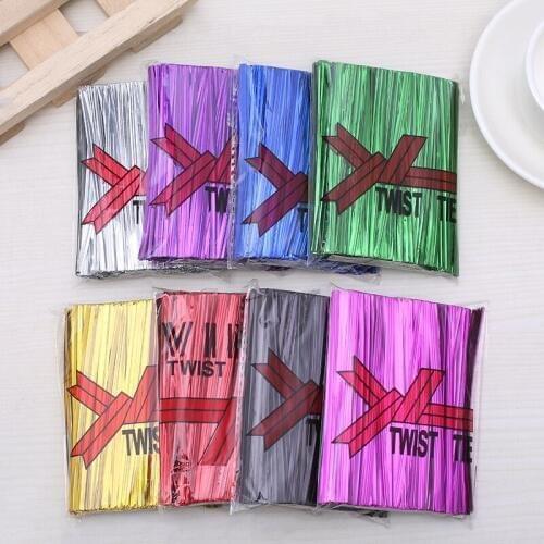 700Pcs/pack mul-color Gold/Silver Twist Ties Wire For Cake Pops Sealing Cello Bags Gifts Pack Fastener Sealing Party Supplies