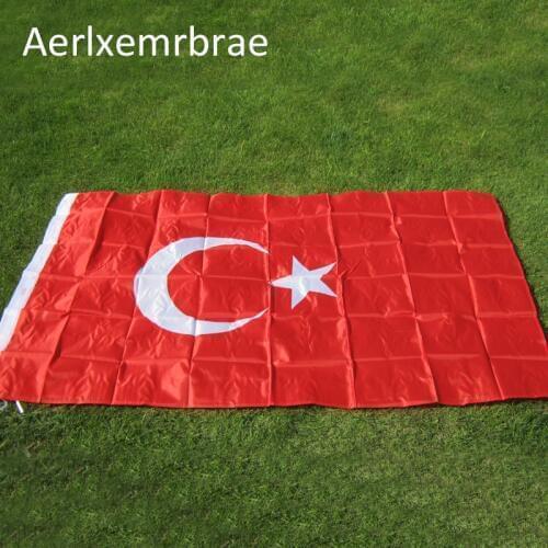 Free shipping aerlxembrae flag TURKEY FLAG 3FT X 5FT FLAGS TURKISH 90x150cm Hanging National flag Turkey