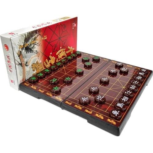 BSTFAMLY Chinese Chess Xiang Qi Plastic box and Pieces With Magnetic Folding Checkboard 32Pcs/Set Puzzle Game Kids Gift C14