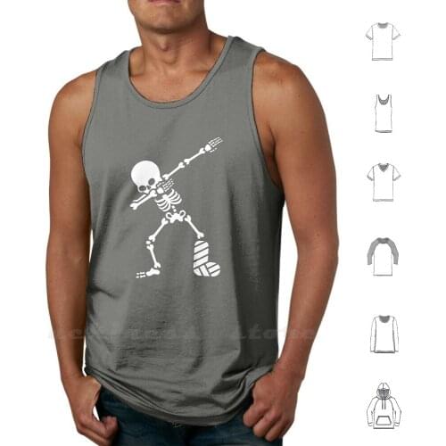 Dab Dabbing Skeleton Plaster Broken Leg Tank Tops DIY Print Dab Dabbing Skeleton Skull Fallen Radiologist X Ray