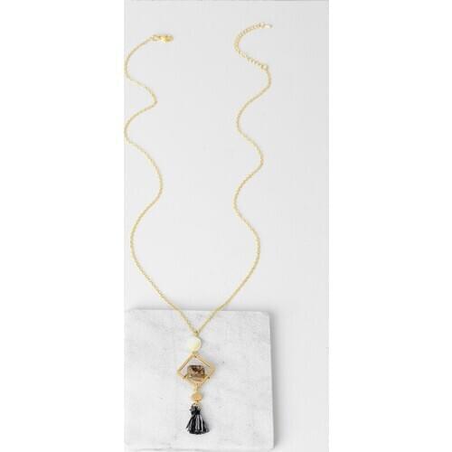 Fever&Free New Antique Fashion Women Pearl Necklaces Geometric Natural Stone Quartz Tassel Necklaces & Pendants Bizuteria Damska