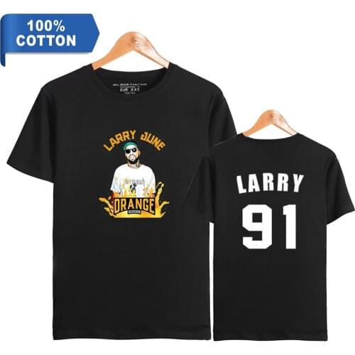 Larry June 100% Cotton T-shirt Men Summer Short Sleeve T shirt Hot Sale Casual Streetwear Tops
