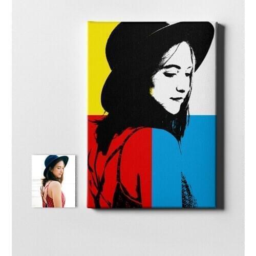 Personalized 4 Color Silhouette Canvas Print (50x70 cm.) 2 Special Design Souvenir Beautiful Memories Friend Wife Lovers Gift