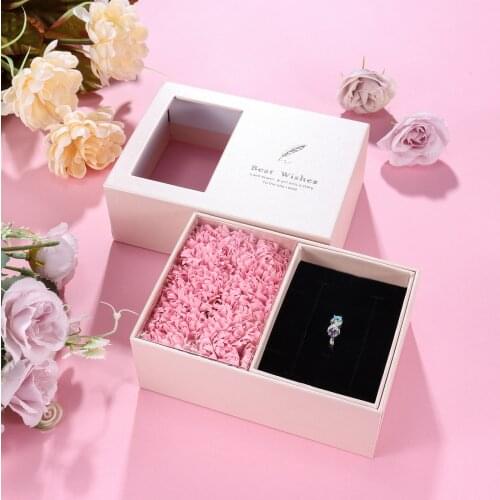 JewelOra Exquisite Carnation /Rose Flower Gift Box for Jewellery Packaging Anniversary Valentines Mothers Day Gift