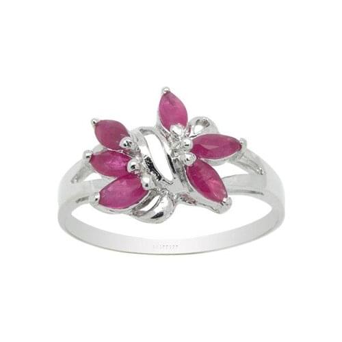 CoLife Jewelry 100% Natural Ruby Silver Ring 2mm*4mm Natural Ruby Silver Ring 925 Silver Ruby Jewelry Gift for Woman