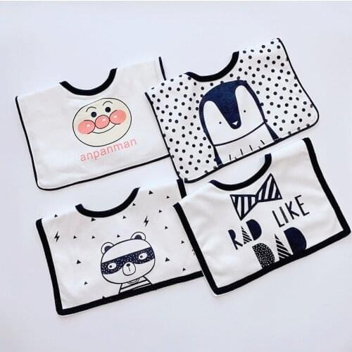 Korean baby bib baby cotton saliva towel baby bib 0-1-2 year old cartoon newborn bib