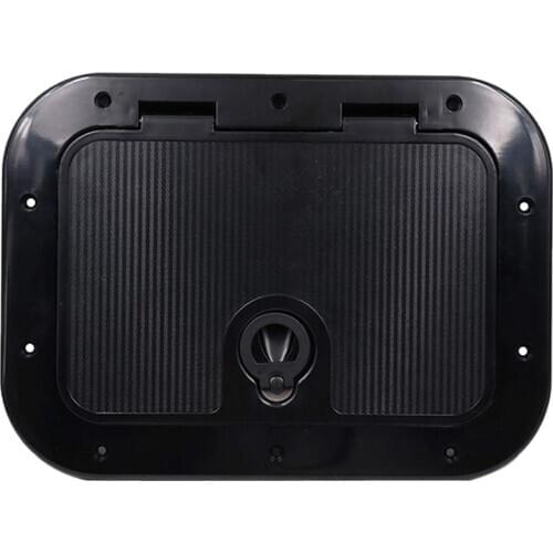 Marine Deck Plate Access Cover Pull Out Inspection Hatch with Latch for Boat Kayak Canoe, 14.96 x 11.02 Inch / 380 x 280mm -Blac