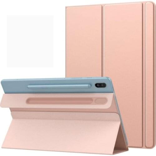 Magnetic Case with S Pencil Holder Cover For Samsung Galaxy Tab S6 10.5 2019 SM-T860/T865 S7 Plus FE Fold Folio Case Stand Cover