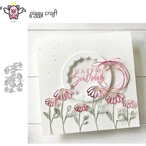 Piggy Craft metal cutting dies cut die mold Flower decoration Scrapbook paper craft knife mould blade punch stencils dies