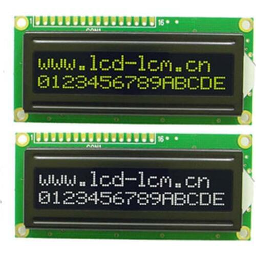 5V 1602A Dot Matrix Screen Module Yellow LCD Display Module W/ Black Backlight Parallel Port LCD1602