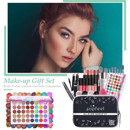 All In One Makeup Set Starter Cosmetic Palette Bundle Gift Kit Long Lasting Waterproof Shimmer Long Lasting Eyeshadow Palette