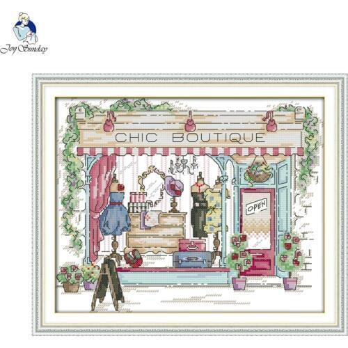 Joy Sunday Chic Boutique Counted 11CT Printed Fabric 14CT Canvas DMC Chinese DIY Hand Cross-stitch set Embroidery Needlework